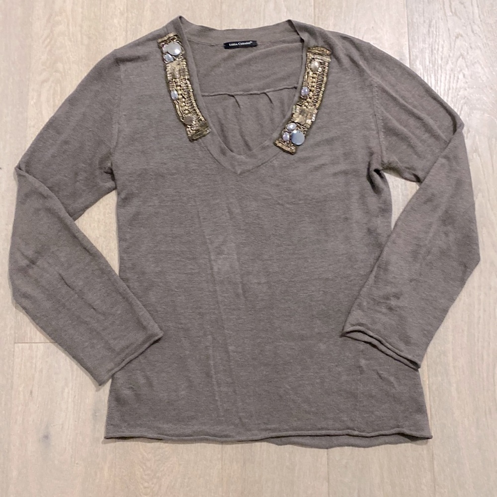 Luisa Cerano Cashmere Sweater with beadwork